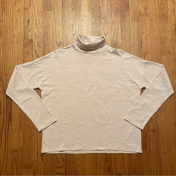 Madewell Blush Pink Boxy Turtleneck Long Sleeve Top size L - Picture 2 of 16